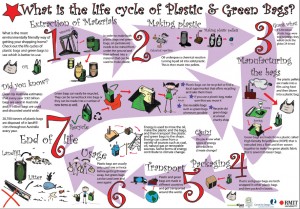 Life Cycle of Plastic and Green Bags