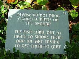 Litter - Fish Smoking Sign